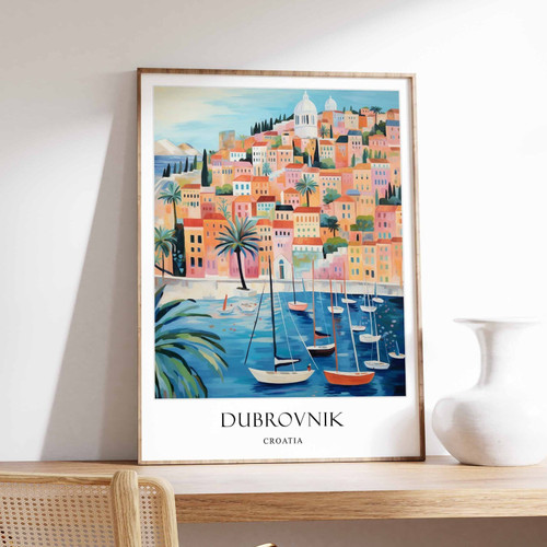 2_Dubrovnik Poster, Croatia Poster, European Poster, Medieval Poster, Coastal De