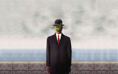 Renè Magritte - Man with apple face Poster Canvas Movie Film Print A0 A1 A2 A3 A