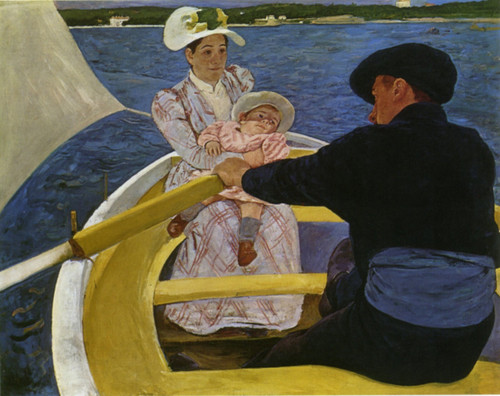 1893 1894 Mary Cassatt Promenade en barque American painting Art Gallery Poster
