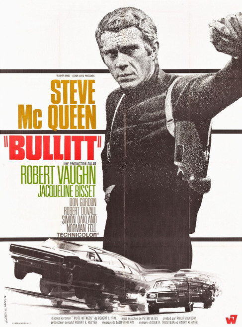 Bullitt (1968)_3 Movie Film Poster Canvas iconic design