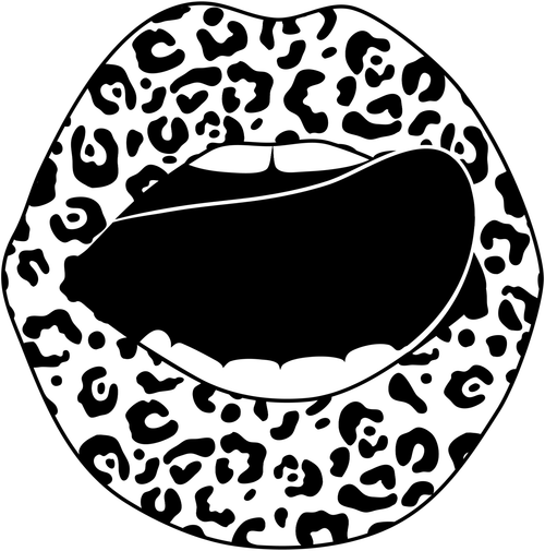 Leopard Lips Tongue BW Poster Canvas Movie Film Print A0 A1 A2 A3 A4 A5 A6 Art W