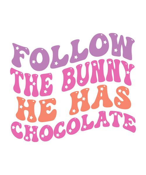 Follow The Bunny He Has Chocolate-01 (2) Poster Canvas Movie Film Print A0 A1 A2