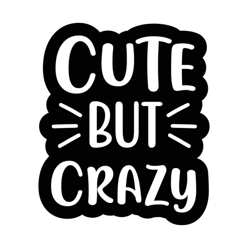 Cute But Crazy Sticker Design-01 Poster Canvas Movie Film Print A0 A1 A2 A3 A4 A