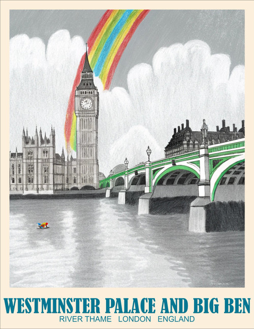 Westminster Palace Big Ben River Thame London 3 Poster Canvas Movie Film Print A