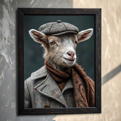 Farmer Goat Art Print Vintage Animal Wall Art Goat Farmer Picture Goat Poster (3