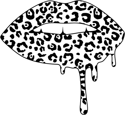 Leopard Lips Dripp BW Poster Canvas Movie Film Print A0 A1 A2 A3 A4 A5 A6 Art Wa