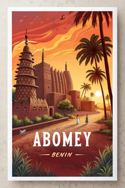 Exotic Abomey Benin City Travel Poster - African Heritage Art Print Poster Movie