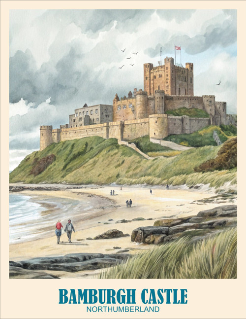 Bamburgh Castle Turistic Poster 6 Poster Canvas Movie Film Print A0 A1 A2 A3 A4