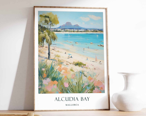 2_Alcudia Bay Poster, Mallorca poster, Mediterranean poster, Spain poster, Span