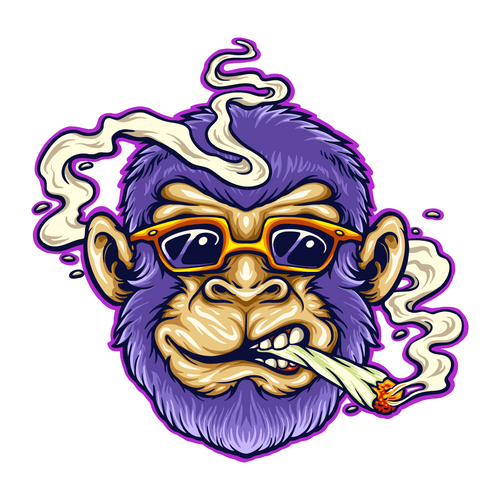 Cool Monkey Stoner Cannabis Smoking Poster Canvas Movie Film Print A0 A1 A2 A3