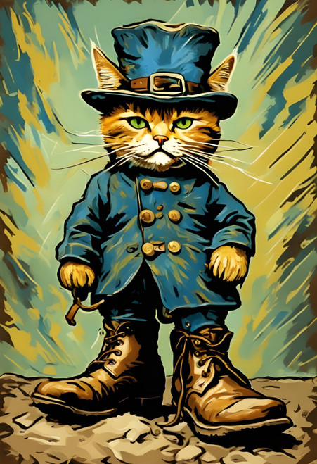 Angry Cat in Boots (3) Poster Canvas Movie Film Print A0 A1 A2 A3 A4 A5 A6 Art W