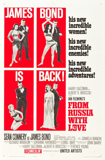 From Russia With Love (1963)_4 Movie Film Poster Canvas iconic design