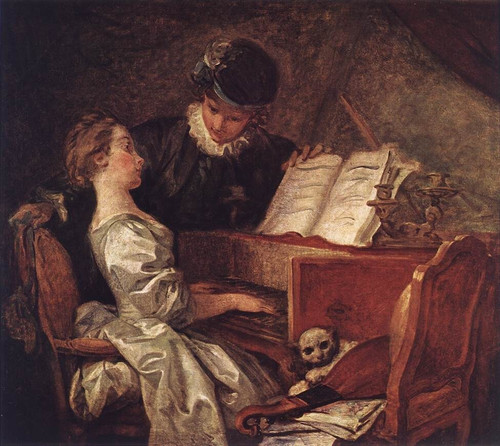 Fragonard_Music_Lesson Poster Canvas Movie Film Print A0 A1 A2 A3 A4 A5 A6 Art W
