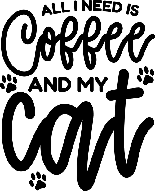 All I Need Is Coffee And My Cat (2) Poster Canvas Movie Film Print A0 A1 A2 A3 A