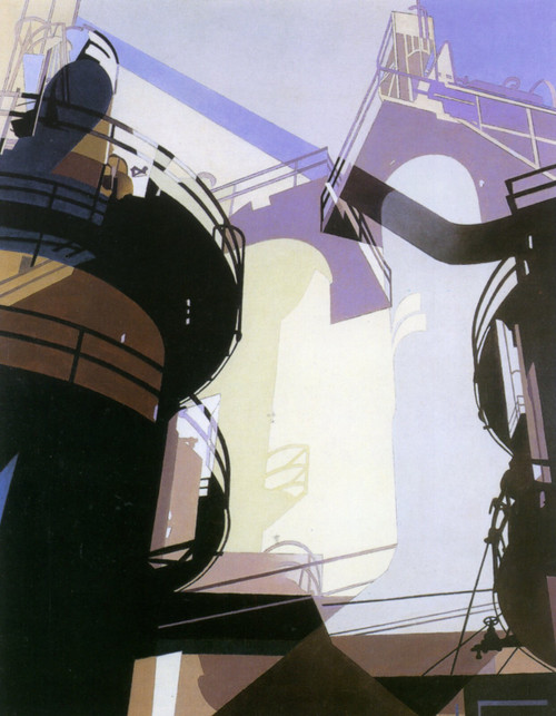 1954 Charles Sheller Rotations aeriennes Aerial gyrations American painting Art