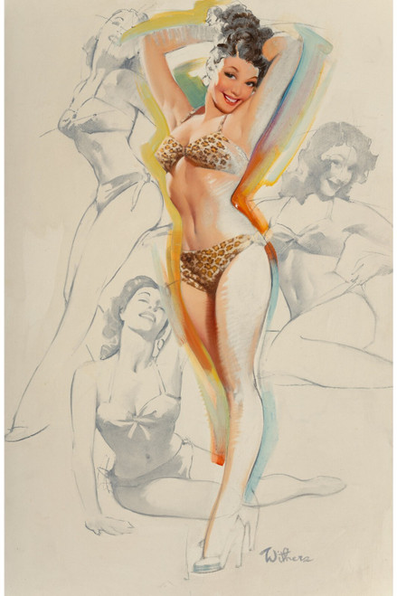 PinUp Girl - Ted Withers Beauty Poster Canvas Movie Film Print A0 A1 A2 A3 A4 A5