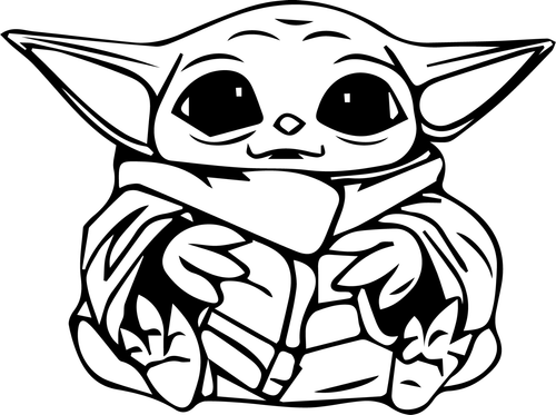 baby-yoda19 bw (2) Poster Canvas Movie Film Print A0 A1 A2 A3 A4 A5 A6 Art Wall