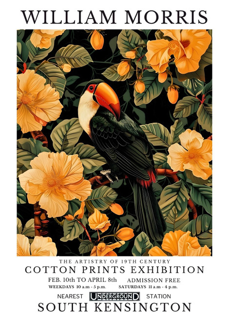 William Morris - Birds (38) Poster Canvas Cotton Print Exhibition A0 A1 A2 A3 A4