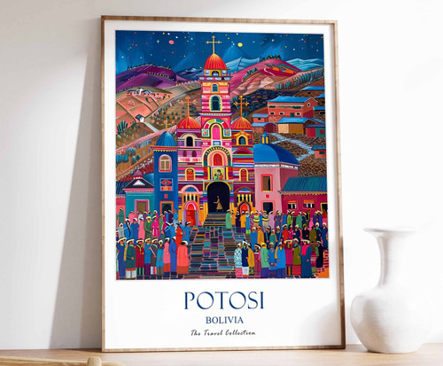 10_Potosi Print, Potosi Travel Poster, Bolivia Travel Print, Tropical Decor, Bot