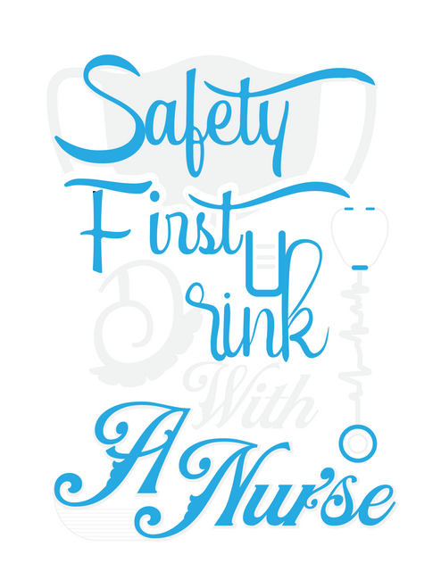 safety first drink with a nurse-01 Poster Canvas Movie Film Print A0 A1 A2 A3 A4