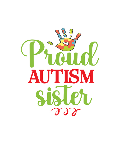 Proud autism sister 2-01 Poster Canvas Movie Film Print A0 A1 A2 A3 A4 A5 A6 Art