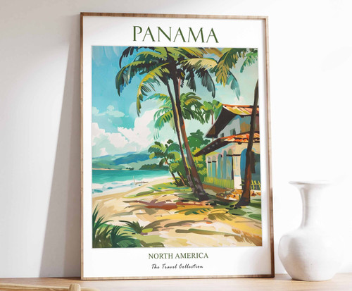 1_Panama Print, Panama Travel Poster, North America Travel Poster, Tropical Deco