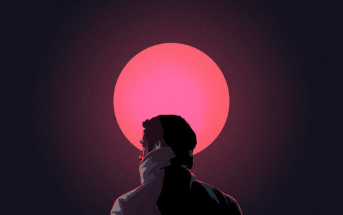 blade runner 2049 z księżycem Poster Canvas Movie Film Print A0 A1 A2 A3 A4 A5 A