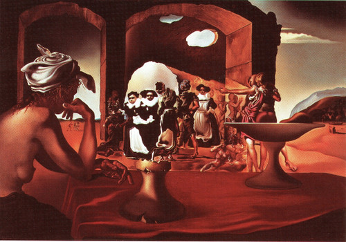 Slave market with the disappearing bust of Voltaire 1940 Dali sm