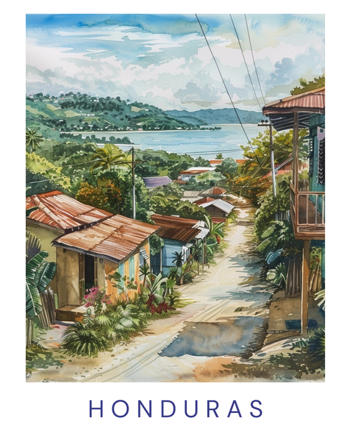 honduras1 Poster Canvas Travel Holiday Trip Print Turism A0 A1 A2 A3 A4 A5 A6