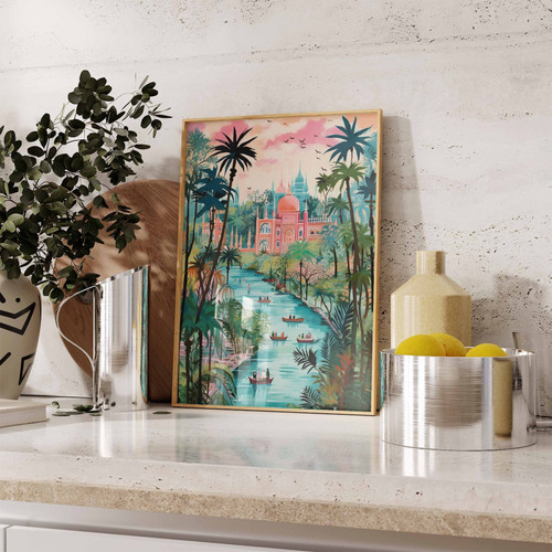 1_Bangladesh Travel Poster, Vintage Bangladeshi Art, Asian Wall Art, Cultural Tr