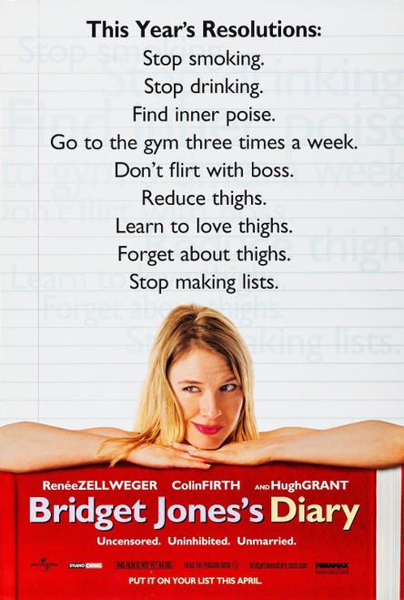 Bridget Jones_s Diary (2001)_2 Movie Film Poster Canvas iconic design