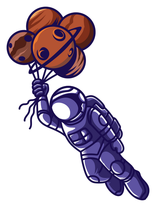 187. Astronaut Flying in Space Sticker Fun Gift Poster Canvas Print A0 A1 A2 A3