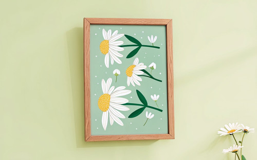 Daisy Pick Trio Botanical Art Print - Unframed A6 A5 A4 A3 A2 A1 Art - Decor Gal