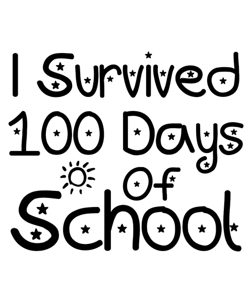 I Survived 100 Days Of School-01 (6) Poster Text for you Canvas Print A0 A1 A2 A