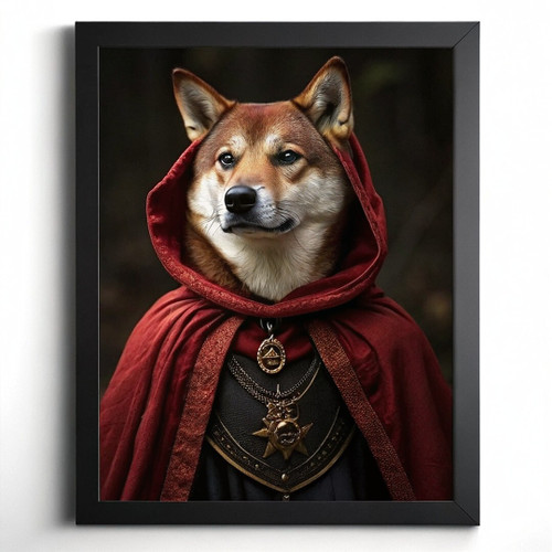 Shiba Inu Art Print Reneiscance Portrait Of Shiba Inu Animal Wall Art Dog Poster