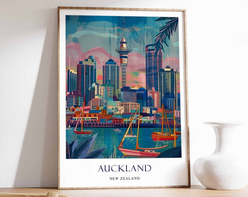 10_Auckland Poster, New Zealand Poster, Travel Poster, City Poster, Home Decor,
