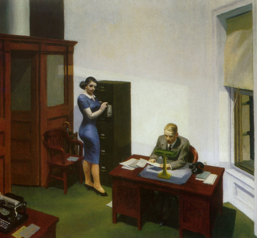 1940 Edward Hopper Dans un bureau, le soir American painting Art Gallery Poster