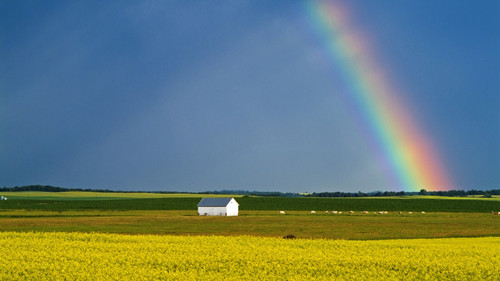 Rainbow After the Storm, Manitoba, Canada Poster Canvas Movie Film Print A0 A1 A