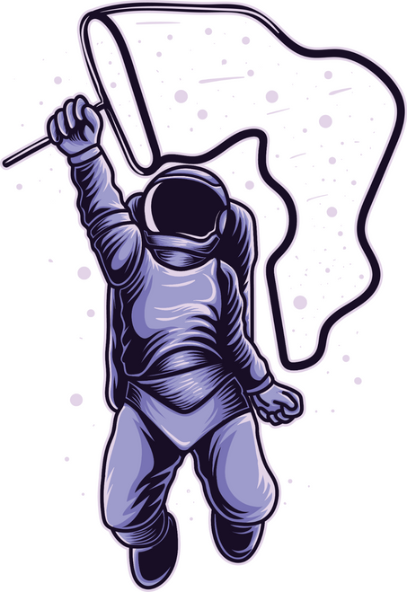 171. Astronaut Catches Stars Fun Gift Poster Canvas Print A0 A1 A2 A3 A4 A5 A6 A