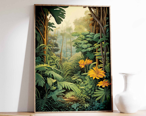 10_Vintage Botanical Print, Tropical Floral Poster, Henri Rousseau Floral Art, F