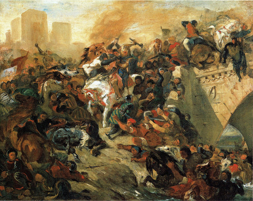 Delacroix- The Battle of Taillebourg (draft) 1834-35 Poster Canvas Movie Film Pr