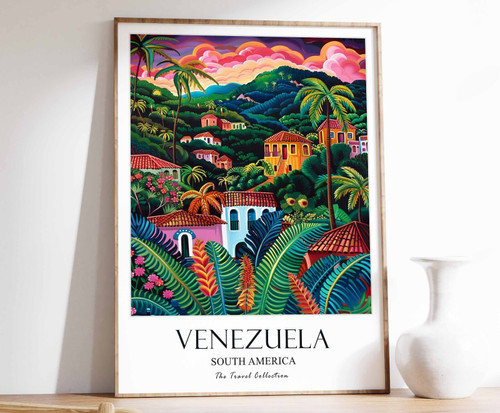 3_Venezuela Travel Poster, Venezuela Print, South America Travel Art, Tropical d