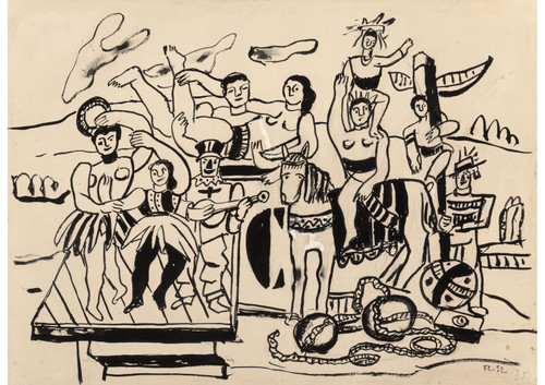 FERNAND LEGER Etude pour la Grande Parade 1952 Poster Canvas Movie Film Print A0