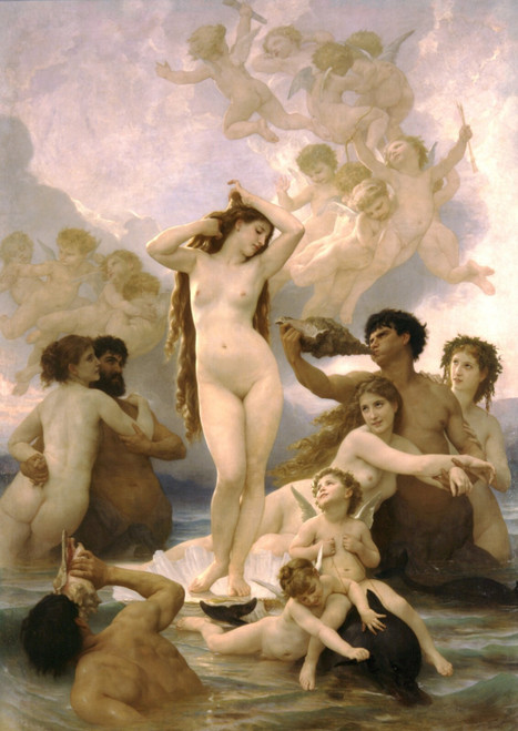 William Adolphe Bouguereau - The Birth of Venus 1879 Poster Canvas Movie Film Pr