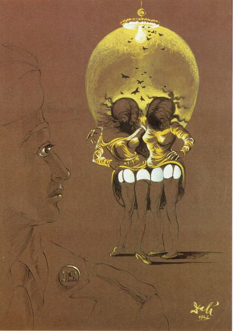 Salvador Dali - Soldier take warning 1942 Poster Canvas Movie Film Print A0 A1 A
