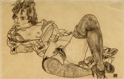 E Schilele-Reclining-Woman(1) Poster Canvas Print Art Painting Decor Reprint wal