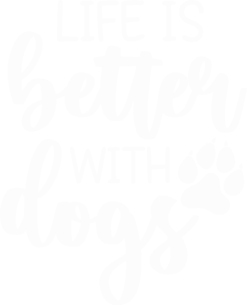 004 LifeBetterDogs wht Poster Canvas Movie Film Print A0 A1 A2 A3 A4 A5 A6 Art W