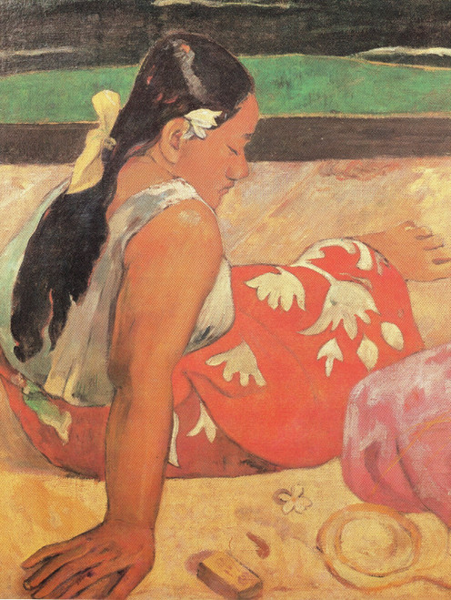 Paul Gauguin- Two woman on the Beach(detail 1)-1891 Poster Canvas Movie Film Pri