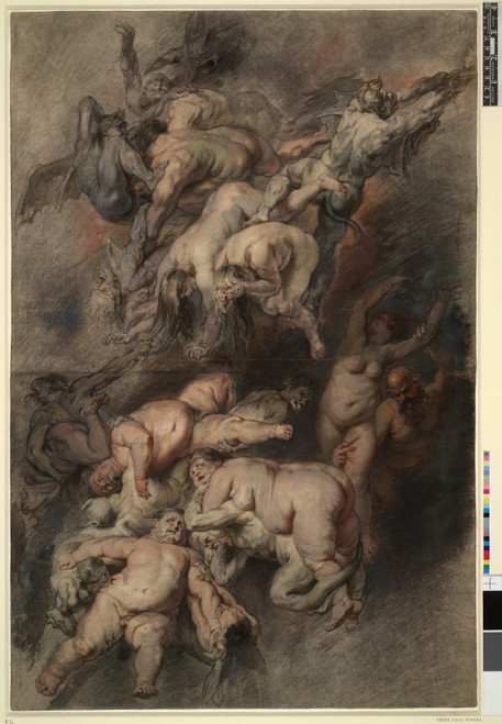 Rubens-fall-of-damned-sketch Poster Canvas Movie Film Print A0 A1 A2 A3 A4 A5 A6