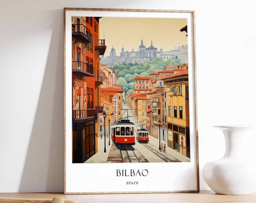 1_Bilbao Poster, Spain Poster, City Poster, Travel Poster, Wall art, Home Decor,